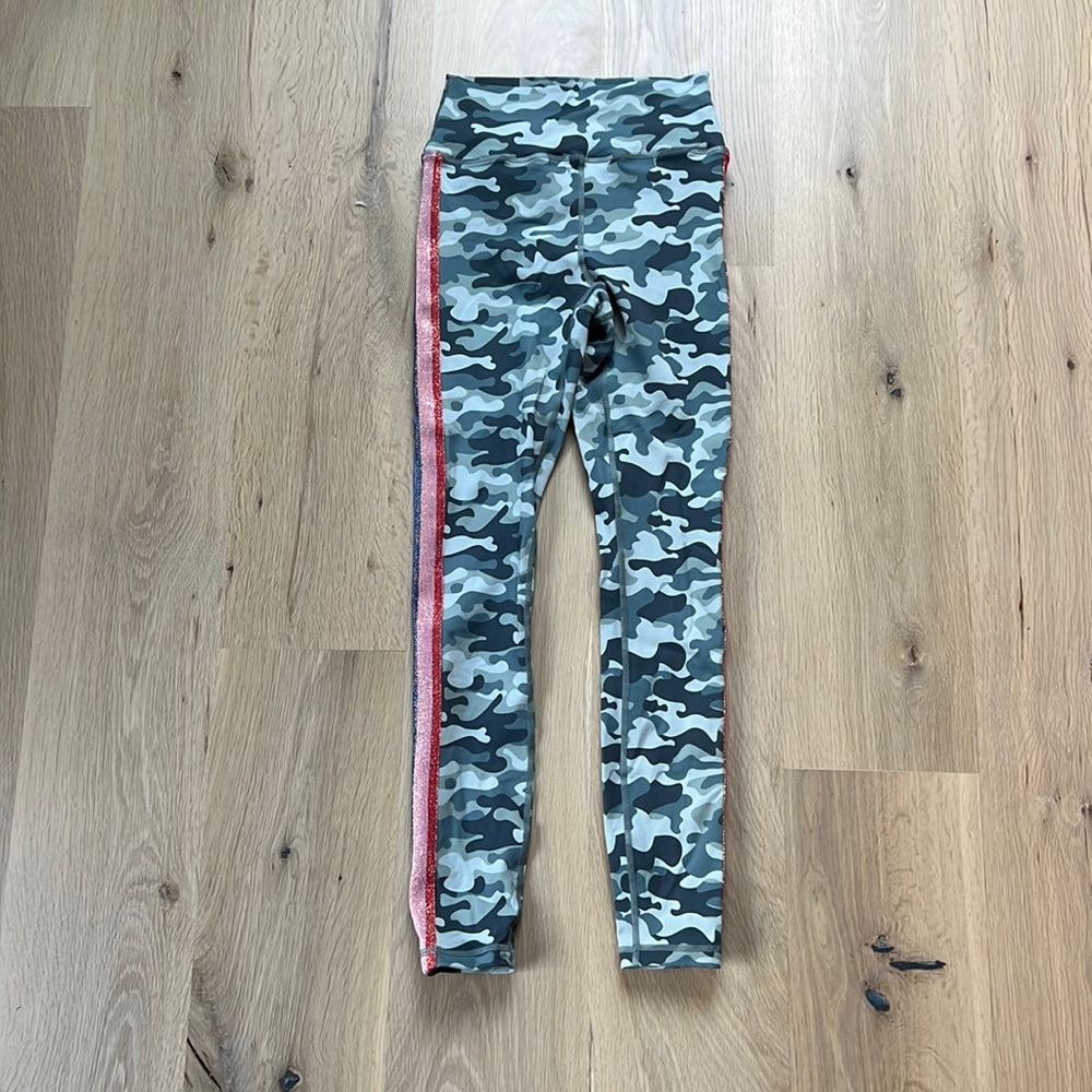 Spiritual gangster rainbow stripe camo leggings, compression tights size small